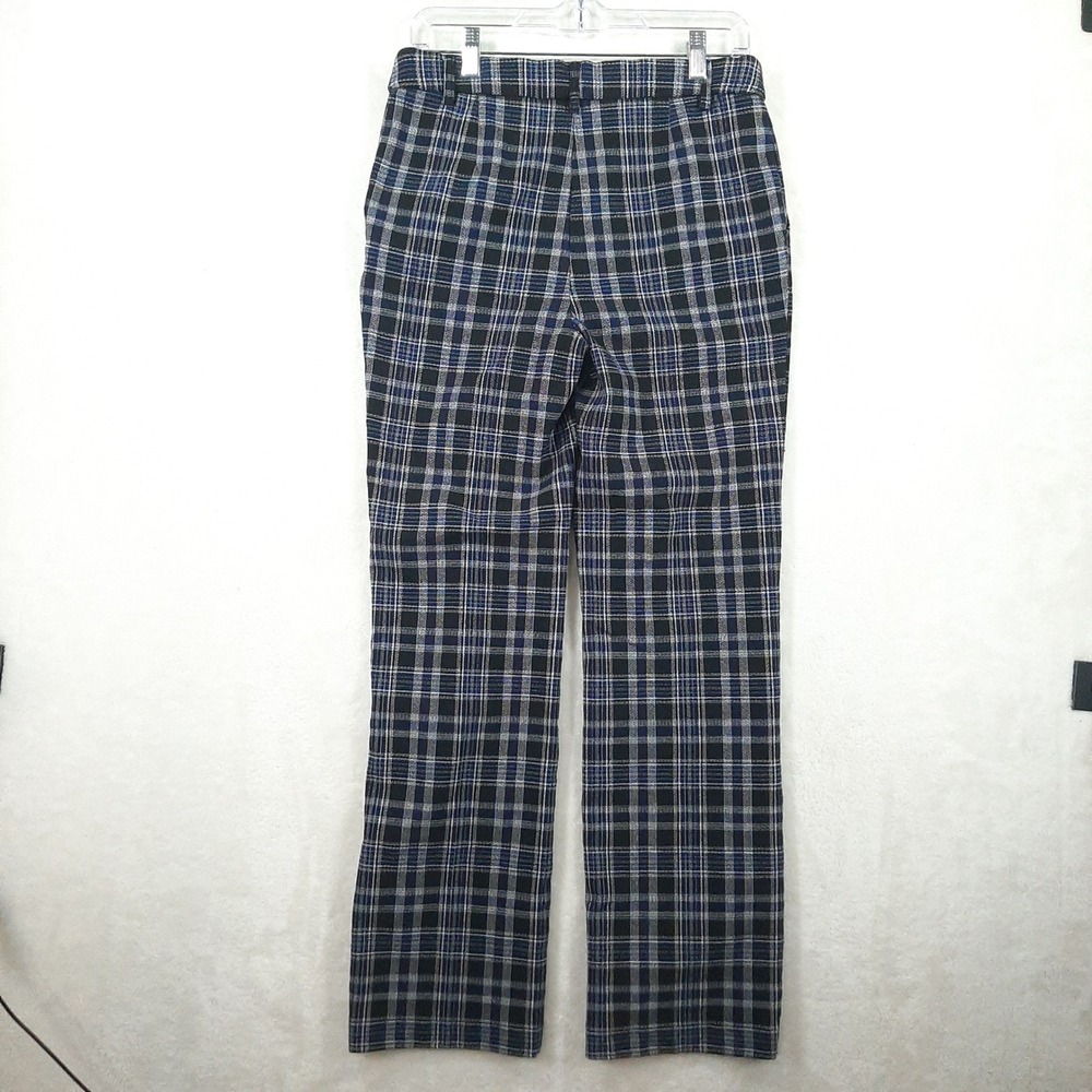 Jules & Leopold Blue Black Plaid Straight Leg Pull On Stretch Dress Pants Small - Picture 8 of 9